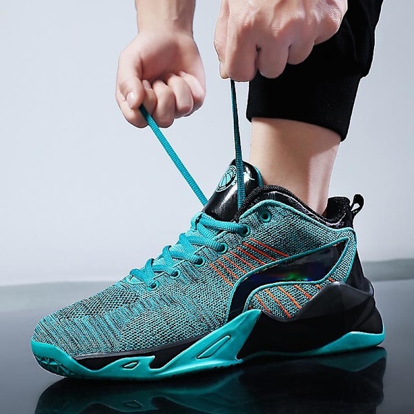 Basketskor för män Aldult Bekväma Sneakers Utomhussportskor 3B9600 Green 41