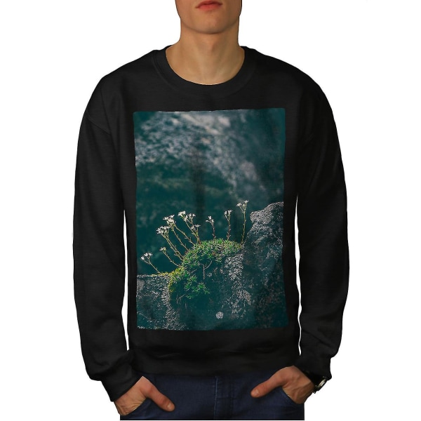 Mountain Flower Nature Men Blacksweatshirt M