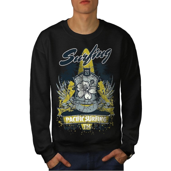 Pacific Surfing Holiday Men Blacksweatshirt XXL