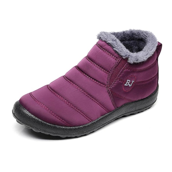 Herrstövlar Lätta vinterskor för män Snowboots Vattentäta Vinterskor Plus Size 47 Slip On Unisex Ankel Vinterstövlar Purple 36