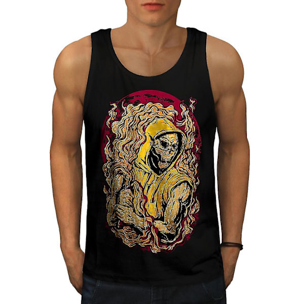 Skeleton Death Skull Men Blacktank Top M