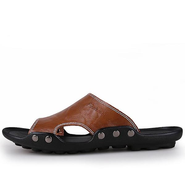 Herrtofflor Halkfria sandaler Mode strandskor för kvinnor q7 Brown 44