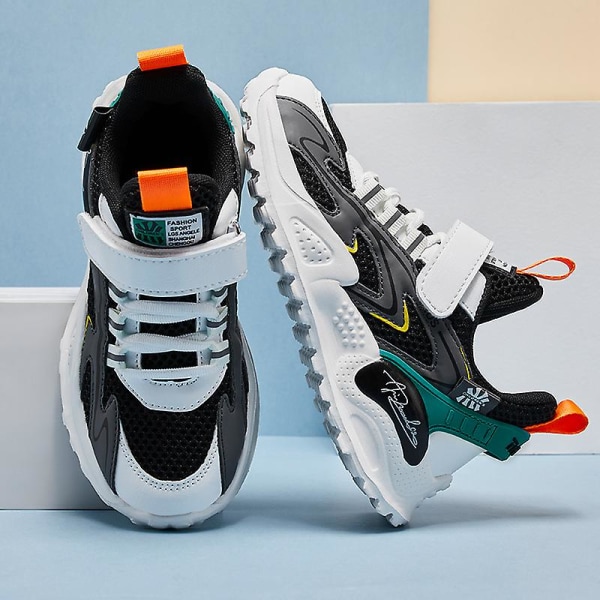 Barnskor Andas Sneakers Löparskor för pojkar 216 WhiteBlack 38