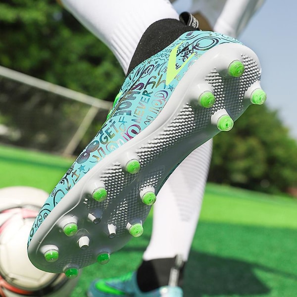 Fotbollsskor för män Fotbollsskor för vuxna hög fotled Grästräning Sport Skor Herr Sneakers 562 Green 40