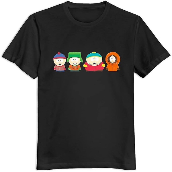 Män South Park Characters Custom Cool Svart T-shirt från Mjensen 3XL