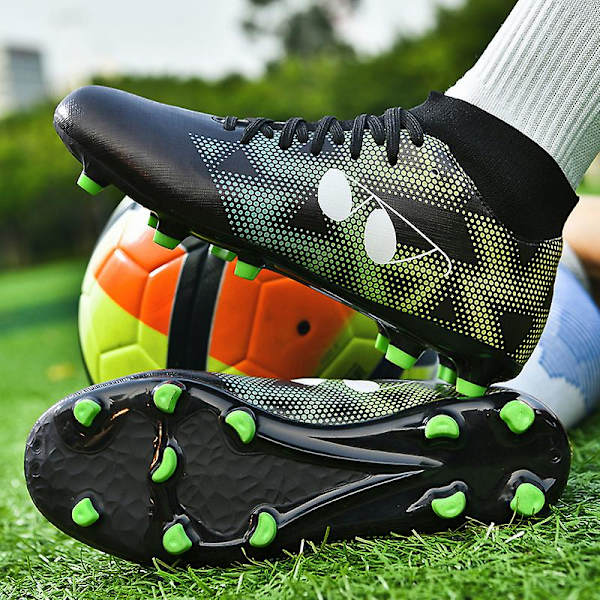 Fotbollsskor för män Spikes Fotbollsskor för ungdomar Stövlar Athletic Sneaker 3Dk05 BlackGreen 41