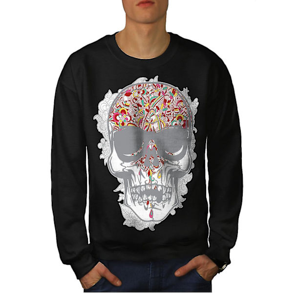Face Head Skull Herr Blacksweatshirt | Wellcoda M