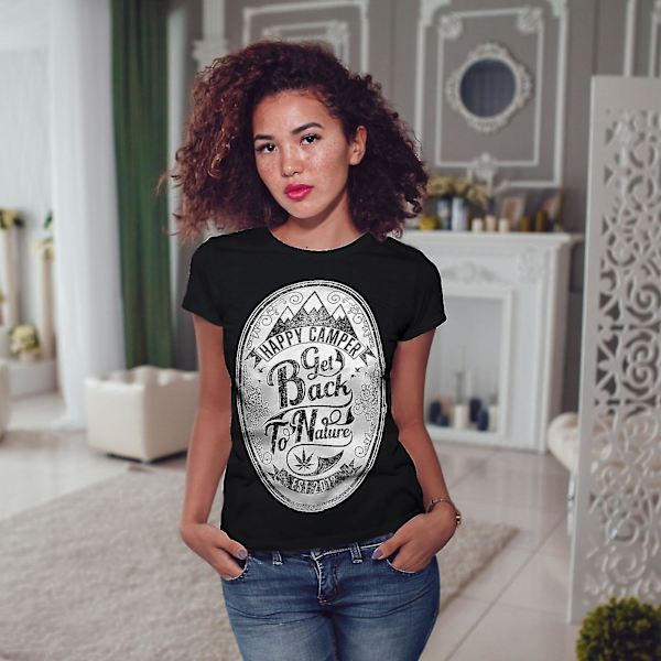 Get Back To Nature Blackt-shirt för kvinnor M