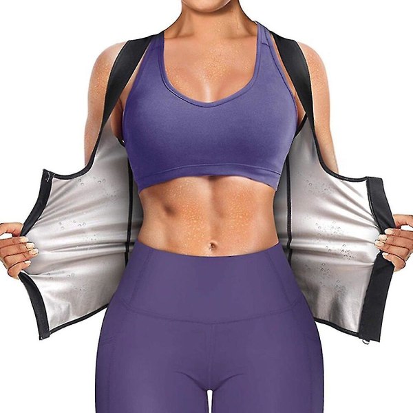 Dam Waist trainer Bastuväst Bantning Underkläder Viktminskning Skjorta Thermo Sweat Shapewear Linne Korsett Gym Fitness Workout,02 Asian size S to M