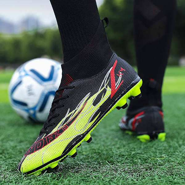Fotbollsskor för män Halkfria fotbollsskor för herr Fotbollsskor Gräs 3A228G Black 41