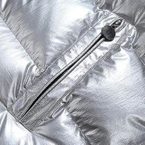Vinterglänsande dunjacka Herrjacka Ståkrage dunjacka med huva Sliver 2XL
