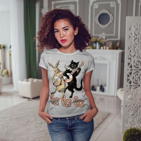 Cat Band Song Dance Women T-shirt XL