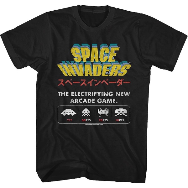 Elektrifierande nytt arkadspel Space Invaders T-shirt L