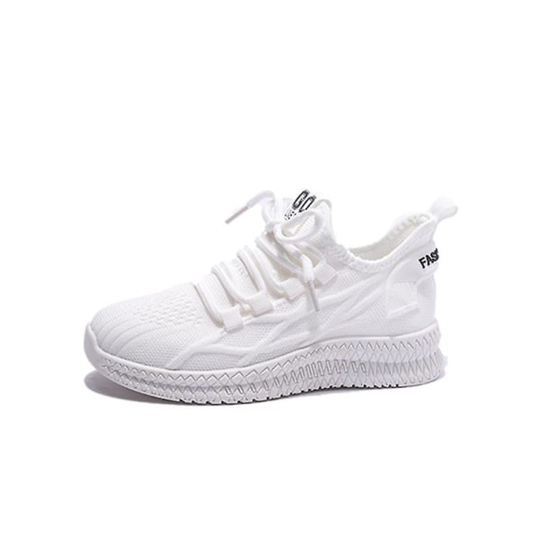 Sneakers som andas löparskor Mode Pojkar Flickor Sportskor 3A1363 White 32