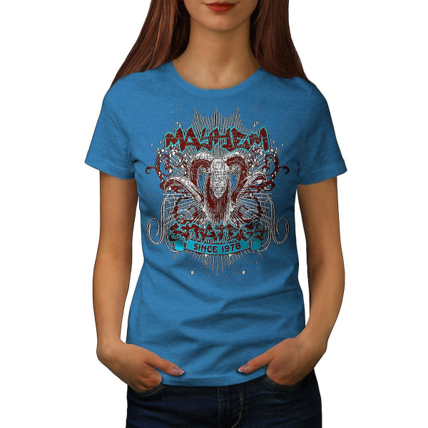 Mayhem Strategi Vintage Kvinnor Royal Bluet-shirt XL