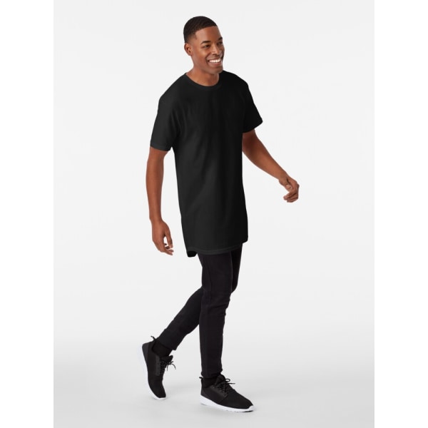 Magisk blå kattunge med cap och cape Lång T-shirt Black M_Back