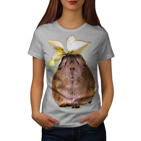 Marsvin blomma djur kvinnor T-shirt M