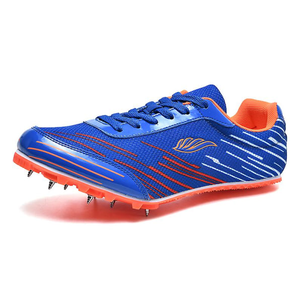 Friidrottsskor för män Spikes Track Race Hoppande Sneakers Professionell löpning Nail Spikes Skor 3C790 Blue 46