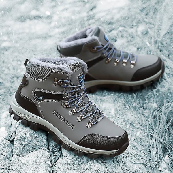 Vintersnöskor för herr Vattentåliga skor Anti-halk Casual Lätt vandringskänga 2099 Gray 45