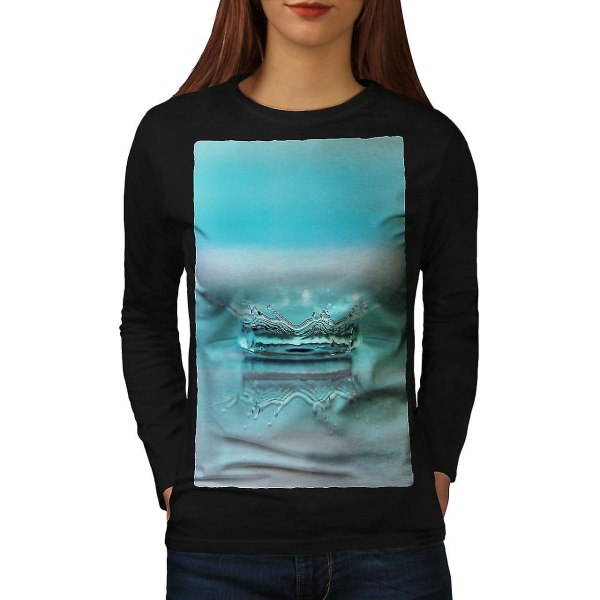 Drop Meditation Nature Women Blacklong Sleeve T-shirt XXL