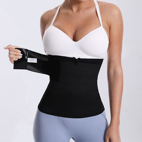 Waist trainer för kvinnor Snatch Me Up Justerbar bandagelinda ländrygg midjestöd Magkontroll med dragkedja Bälte Midjelindning, svart