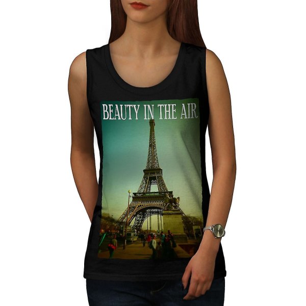 Love Urban Photo Paris Kvinnor Blacktank Top XL