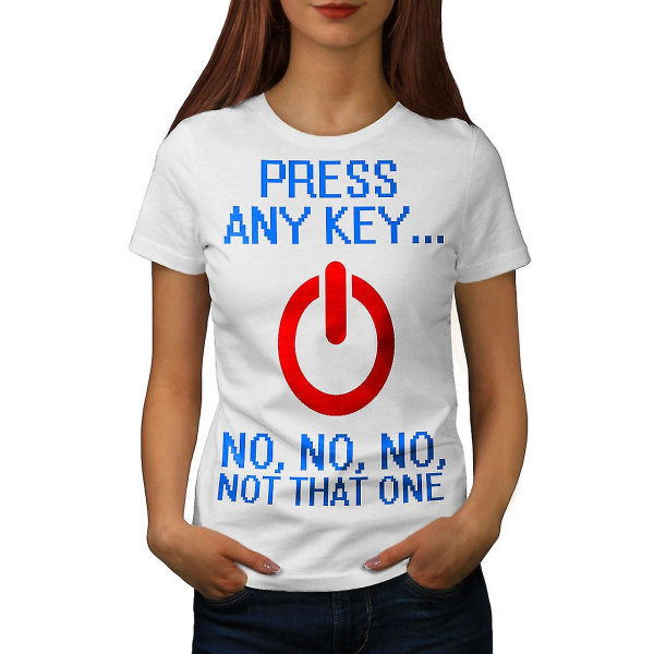 Tryck på valfri knapp T-shirt för kvinnor XL