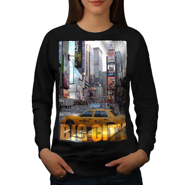 Time Square City Fashion Women Blacksweatshirt XL