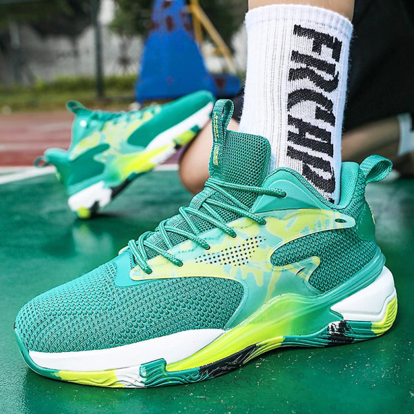 Basketskor för män Andas Sneakers Löparskor 3A28288B Cyan 47