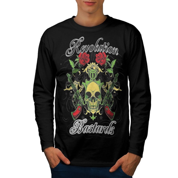 Revolution Bastards Men Blacklong Sleeve T-shirt | Wellcoda M