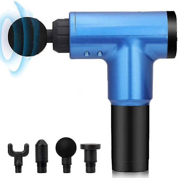 Electric Fascia Gun Massage Gun Muscle Relaxer Nack Massager Fitness Home Impact Gun blue