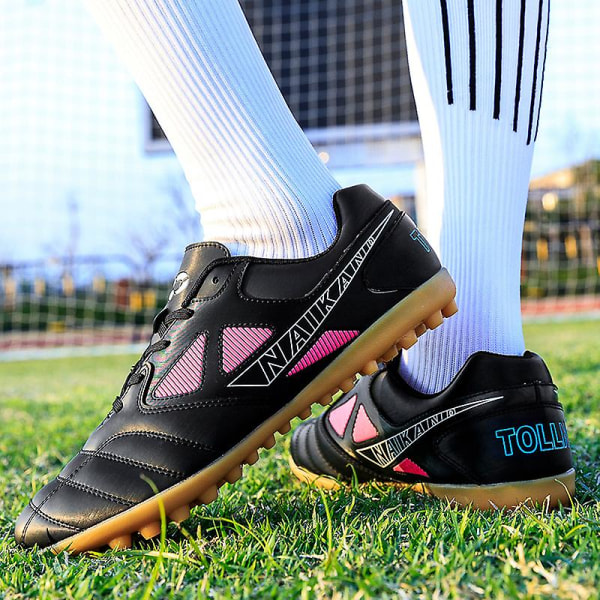 Fotbollsskor för män Halkfria fotbollsskor för herr, Gräs Fotbollssneakers 3C22028 Black 34