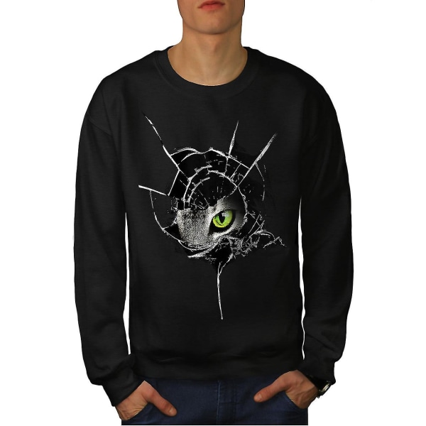 Glasdjur arg katt män Blacksweatshirt XL