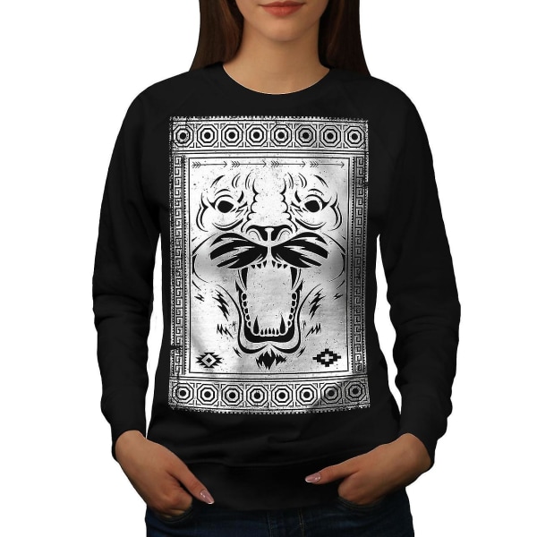 Face Beast Animal Women Blacksweatshirt XXL