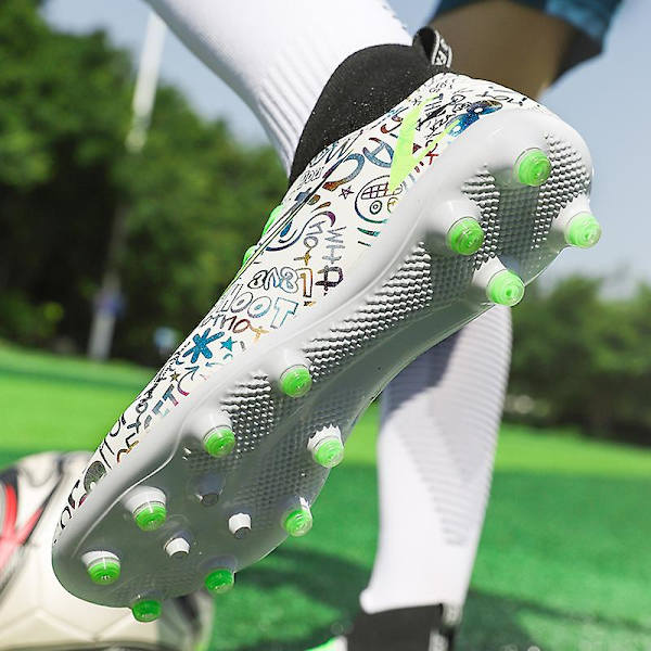 Fotbollsskor för damer Fotbollsskor med hög ankel Kopplar Gräs träning Sport Sneakers K66 White 39