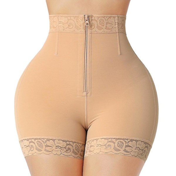 Fajas Colombianas Waist Trainer Butt Lifter Body Shapewear Korsett Push Up High Waist Trosor Underkläder Magkontroll Hip Enhance,beige XL