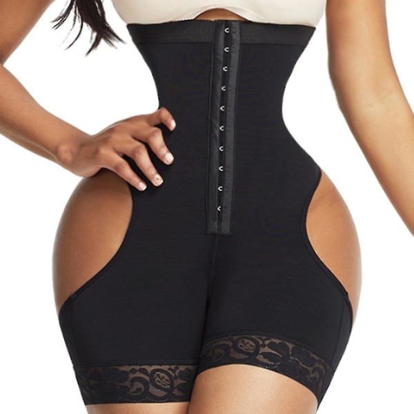 High Waist Butt Lifter Mage Control Trosor Booty Lift Dragande Underkläder Shaper Träning Waist trainer Korsett Shapewear, svart XXL