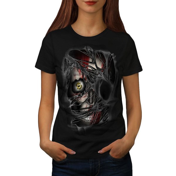 Eye Skeleton Rock Skull Women Blackt-shirt M