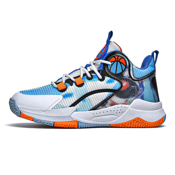 Pojkar Basketskor Andas löparskor Mode Sneakers 3Da853 WhiteBlue 40