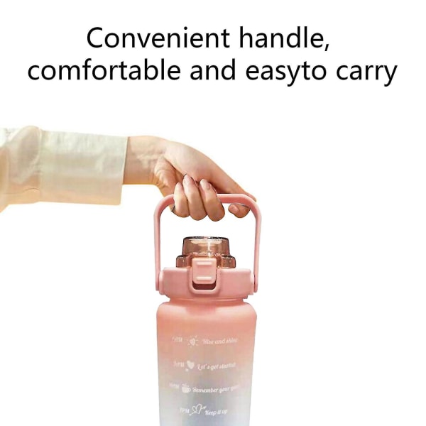 Utomhus vattenflaska Time Marker 2l Motiverande flaska presenter pink