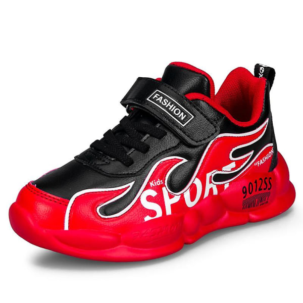 Pojkar Flickor Sneakers Andas löparskor Mode Sportskor för barn 2La02-1 BlackRed 34
