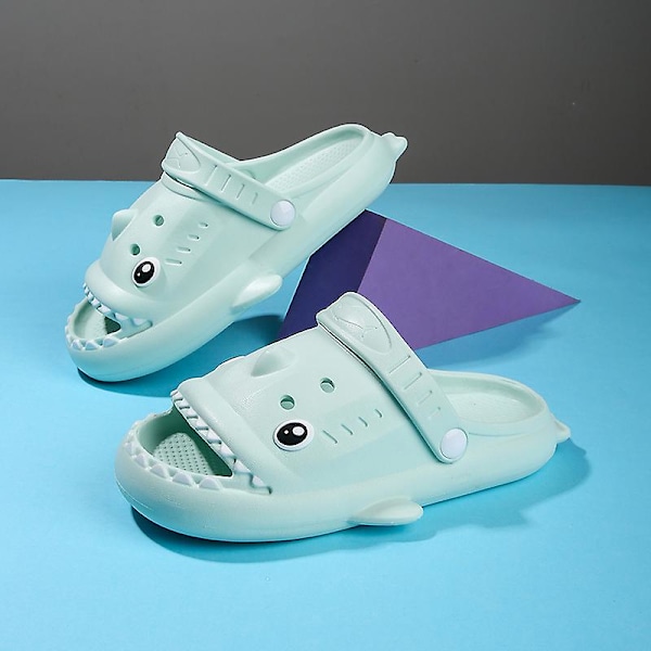 Pojkar Flickor Strandtofflor Hajsandaler Utomhus Halkfria inomhusskor 3Bsy001 Cyan 24-25