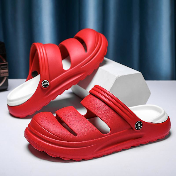 Män Dam Strandtofflor Mode Sandaler Utomhus Halkfria inomhusskor 2766 Red 38-39