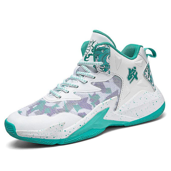 Basketskor för män Mode Dam Sneakers Andas Sportskor 3A8769 Cyan 37