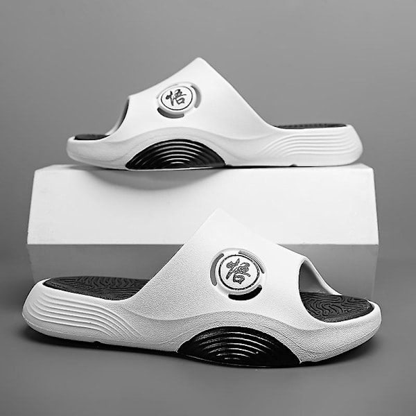 Män Kvinnor Strandtofflor Mode Sandaler Utomhus Halkfria inomhusskor XT666 WhiteBlack 41-42