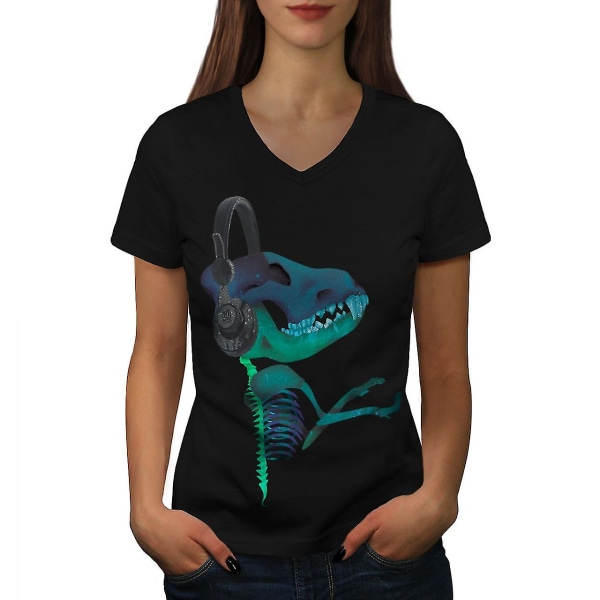 Dinosaur Hörlurar T-shirt för kvinnor M