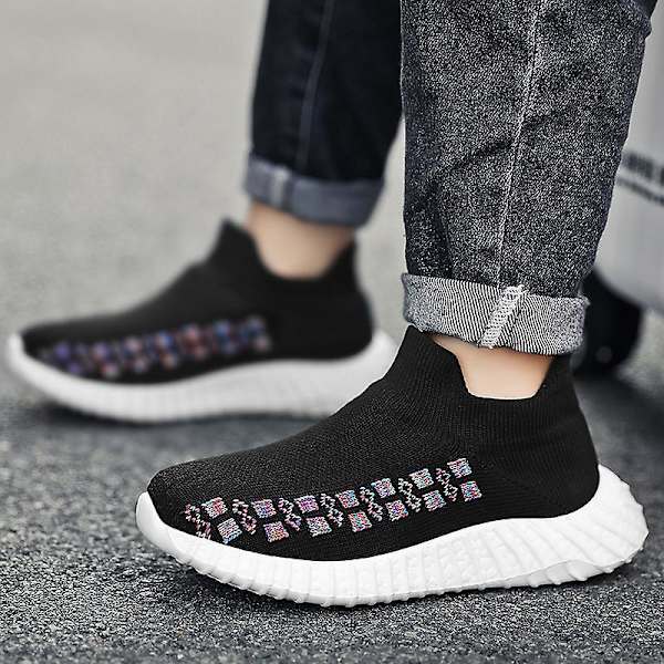 Sneakers för barn som andas löparskor Mode Sportskor Wz631 BlackWhite 32