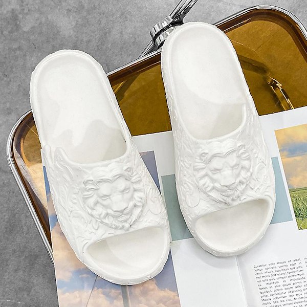 Strandtofflor för män Modesandaler Utomhus Halkfria inomhusskor 3Bs2180 White 40-41