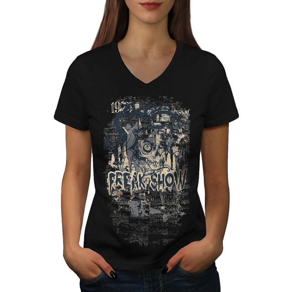 Spelare Tärningar Lucky Gamble Dam T-shirt med svart v-ringad 3XL