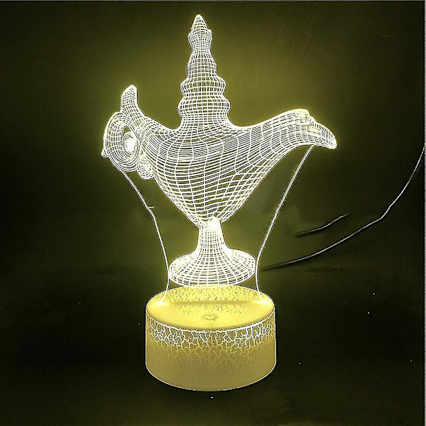 Lampa av Aladdin 3d Led Nattljus Sovrumsbordslampa Färg ändras